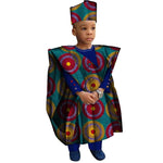 African Boys Dashiki Outfit Set – Bazin Riche Print Top & Pants - Free Delivery Worldwide only at Flexi Africa