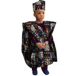 African Boys Dashiki Outfit Set – Bazin Riche Print Top & Pants - Free Delivery Worldwide only at Flexi Africa