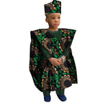 African Boys Dashiki Outfit Set – Bazin Riche Print Top & Pants - Free Delivery Worldwide only at Flexi Africa