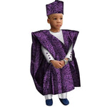 African Boys Dashiki Outfit Set – Bazin Riche Print Top & Pants - Free Delivery Worldwide only at Flexi Africa