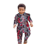 African Boys Dashiki Set – Cotton Ankara Print Top & Pants Kids Outfit (Bazin Riche Style) - Free Delivery Worldwide only at Flexi Africa