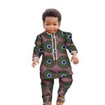 African Boys Dashiki Set – Cotton Ankara Print Top & Pants Kids Outfit (Bazin Riche Style) - Free Delivery Worldwide only at Flexi Africa
