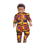 African Boys Dashiki Set – Cotton Ankara Print Top & Pants Kids Outfit (Bazin Riche Style) - Free Delivery Worldwide only at Flexi Africa