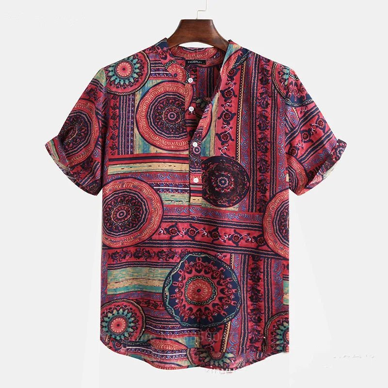 African Clothes 2022 News Men Dashiki Print Summer Shirts Bazin Riche Fashion Tribal Male Hip Hop Ethnic Short Sleeve Clothing - Flexi Africa - Free Delivery Worldwide only at www.flexiafrica.com