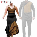 African Clothes for Couple Print Long Dresses for Women Dashiki Men Outfits Shirts and Pants 2 Piece Sets for Wedding A21C005 - Free Delivery Worldwide only at Flexi Africa