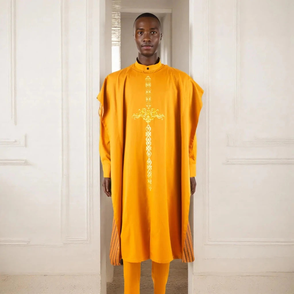 African Clothes for Men Robe Shirts and Pants Set Outfits Attire for Wedding - Free Delivery Worldwide only at Flexi Africa