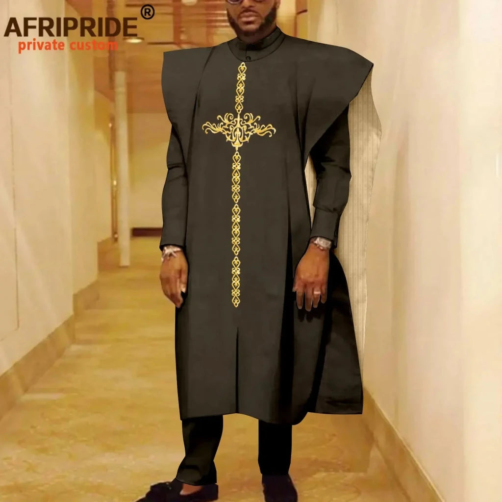African Clothes for Men Robe Shirts and Pants Set Outfits Attire for Wedding - Free Delivery Worldwide only at Flexi Africa