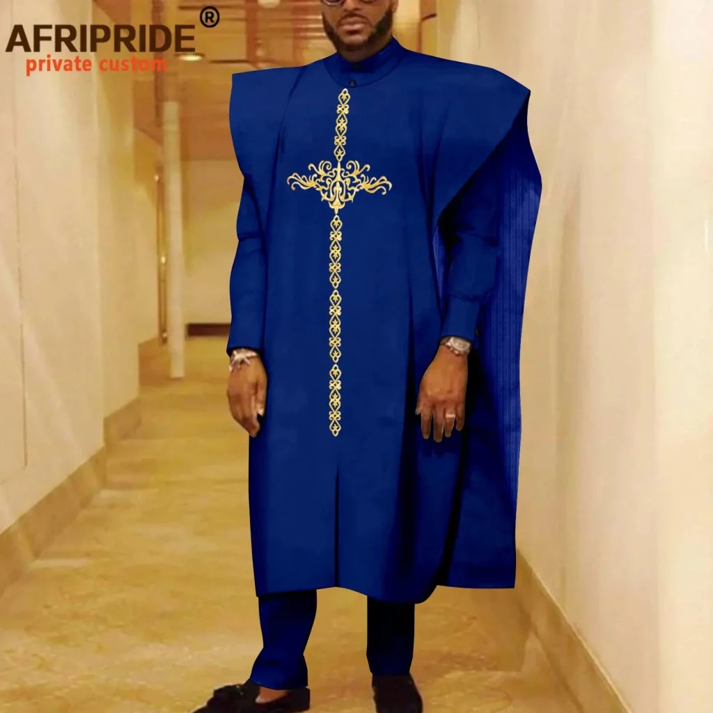 African Clothes for Men Robe Shirts and Pants Set Outfits Attire for Wedding - Free Delivery Worldwide only at Flexi Africa