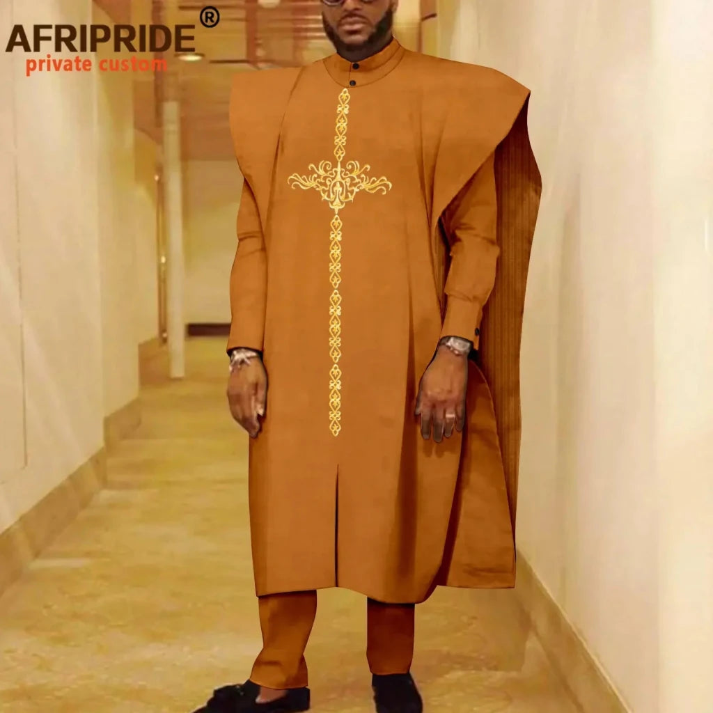 African Clothes for Men Robe Shirts and Pants Set Outfits Attire for Wedding - Free Delivery Worldwide only at Flexi Africa