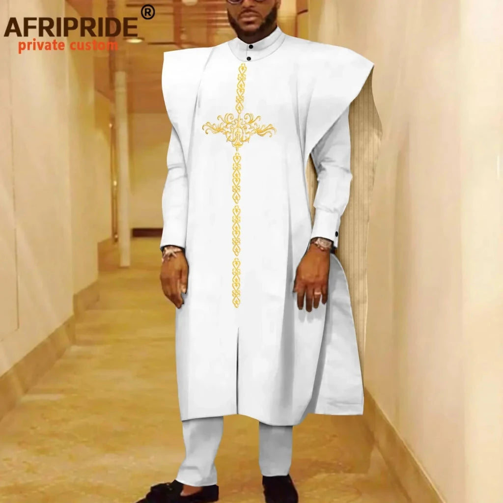 African Clothes for Men Robe Shirts and Pants Set Outfits Attire for Wedding - Free Delivery Worldwide only at Flexi Africa