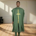 African Clothes for Men Robe Shirts and Pants Set Outfits Attire for Wedding - Free Delivery Worldwide only at Flexi Africa