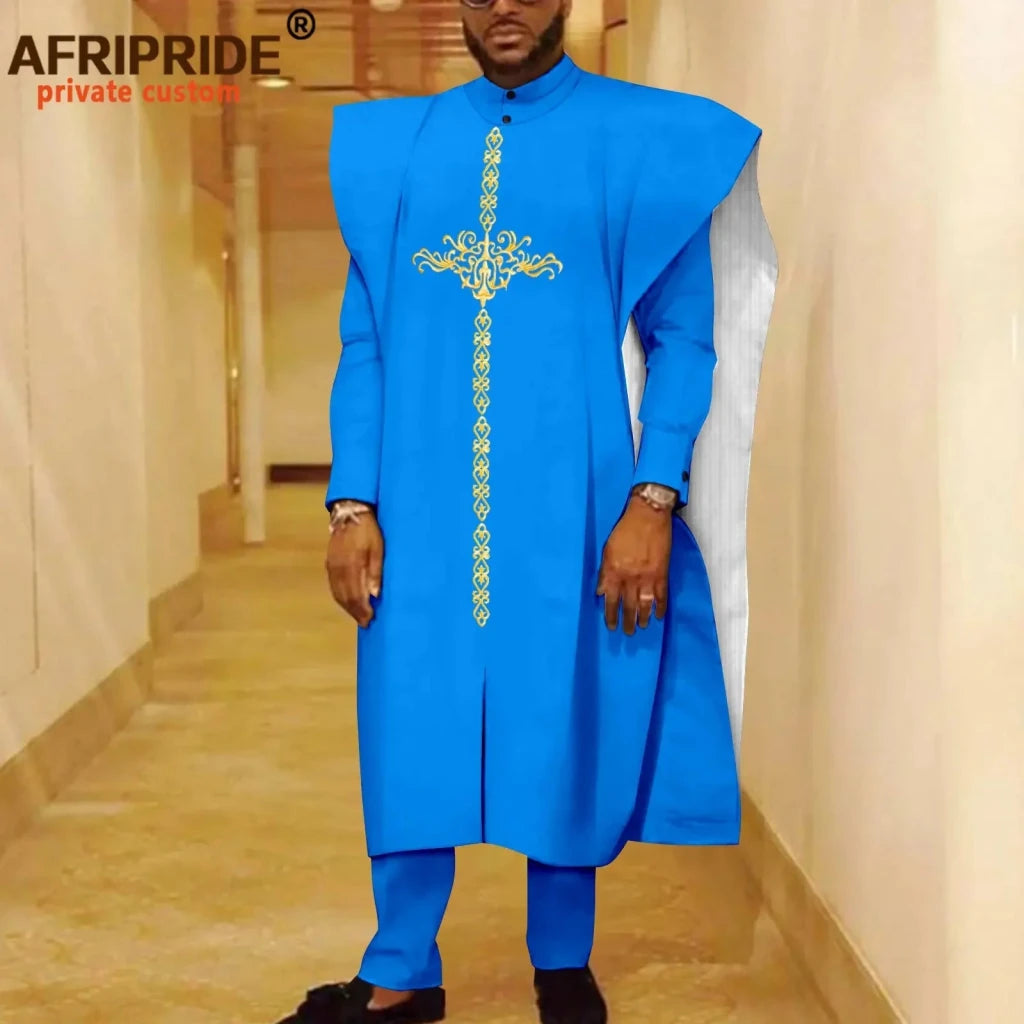African Clothes for Men Robe Shirts and Pants Set Outfits Attire for Wedding - Free Delivery Worldwide only at Flexi Africa