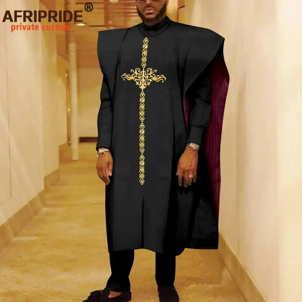 African Clothes for Men Robe Shirts and Pants Set Outfits Attire for Wedding - Free Delivery Worldwide only at Flexi Africa