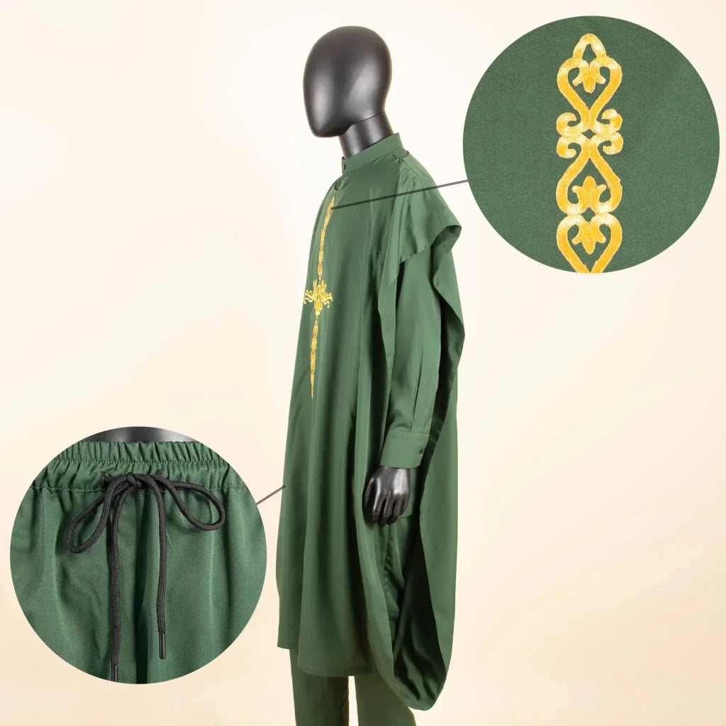 African Clothes for Men Robe Shirts and Pants Set Outfits Attire for Wedding - Free Delivery Worldwide only at Flexi Africa