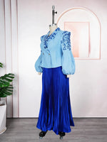 African Clothes For Women 2 Piece Matching Long Sleeve Tops And Pleated Skirt Suit Party Evening Dress Wedding Guest Attire Robe - Free Delivery Worldwide only at Flexi Africa