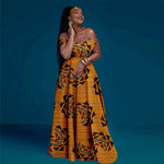 African Clothes for Women Sexy A-line Dress Off Shoulder Sleeveless Prom Gown Floor Length Slim Outfits Party Evening Y2225050 - Free Delivery Worldwide only at Flexi Africa
