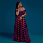 African Clothes for Women Sexy A-line Dress Off Shoulder Sleeveless Prom Gown Floor Length Slim Outfits Party Evening Y2225050 - Free Delivery Worldwide only at Flexi Africa