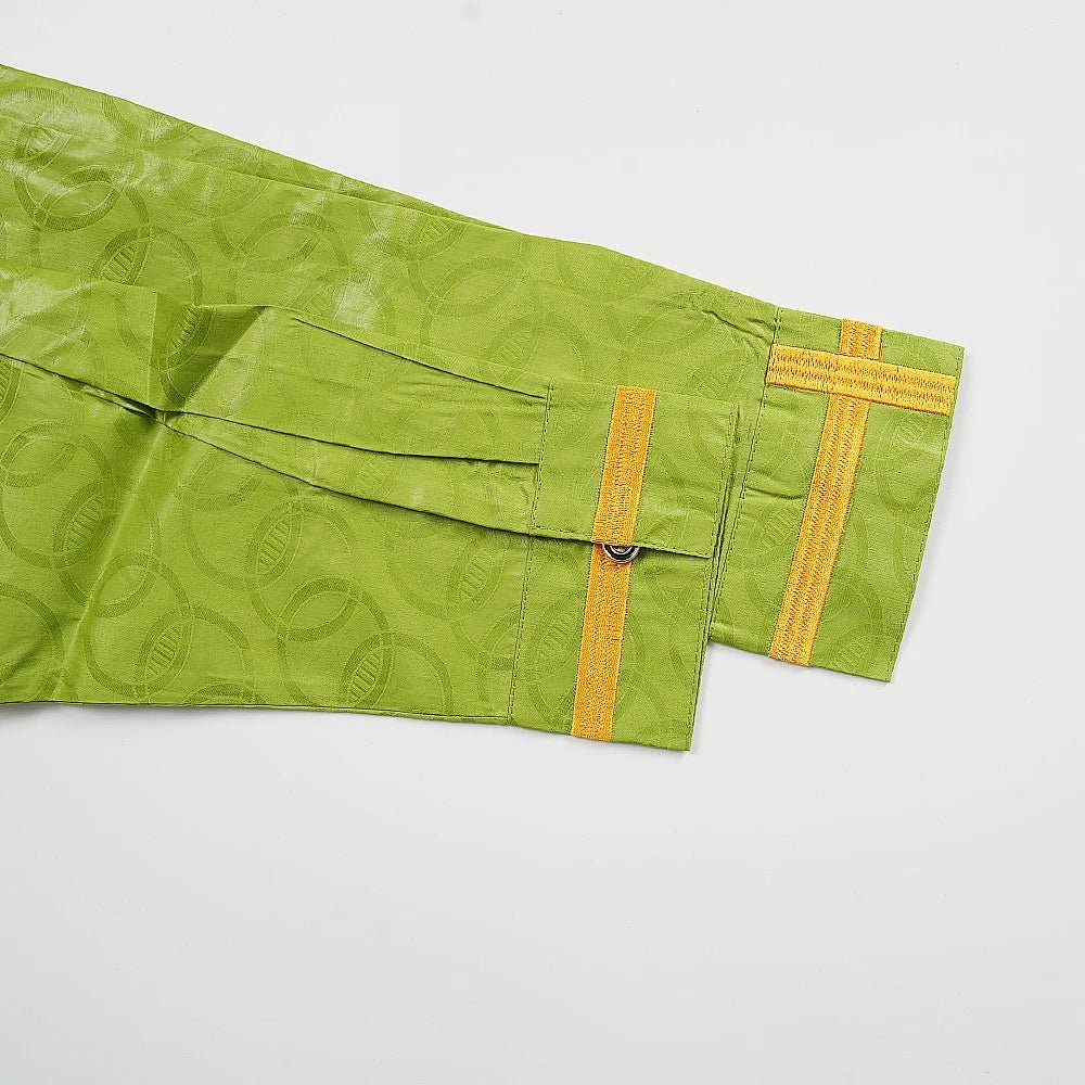 Traditional Agbada Sets 2PCS Green Bazin Riche Shirt Pant Suits Plus Size - Free Delivery Worldwide only at Flexi Africa