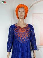 African Clothing for Women – Traditional Plus Size Floral Embroidered Dress - Free Delivery Worldwide only at Flexi Africa