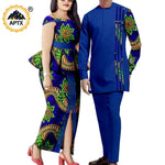 African Couple Matching Dashiki Set – Men’s Shirt & Pants + Women’s Split Dress - Free Delivery Worldwide only at Flexi Africa