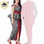 African Couple Matching Dashiki Set – Men’s Shirt & Pants + Women’s Split Dress - Free Delivery Worldwide only at Flexi Africa
