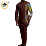 African Couple Matching Dashiki Set – Men’s Shirt & Pants + Women’s Split Dress - Free Delivery Worldwide only at Flexi Africa