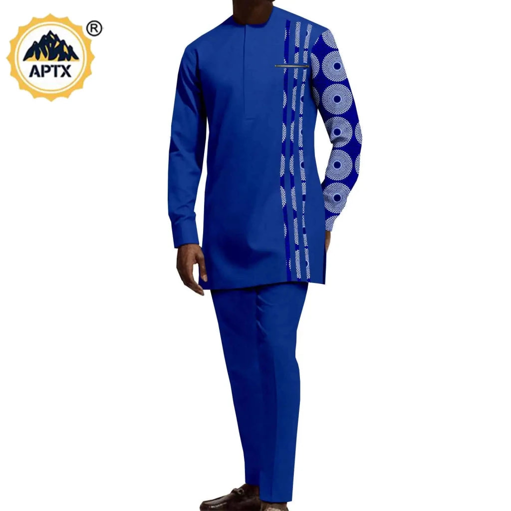 African Couple Matching Dashiki Set – Men’s Shirt & Pants + Women’s Split Dress - Free Delivery Worldwide only at Flexi Africa