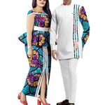 African Couple Matching Dashiki Set – Men’s Shirt & Pants + Women’s Split Dress - Free Delivery Worldwide only at Flexi Africa