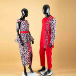 African Couple Matching Dashiki Set – Men’s Shirt & Pants + Women’s Split Dress - Free Delivery Worldwide only at Flexi Africa