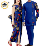 African Couple Matching Dashiki Set – Men’s Shirt & Pants + Women’s Split Dress - Free Delivery Worldwide only at Flexi Africa