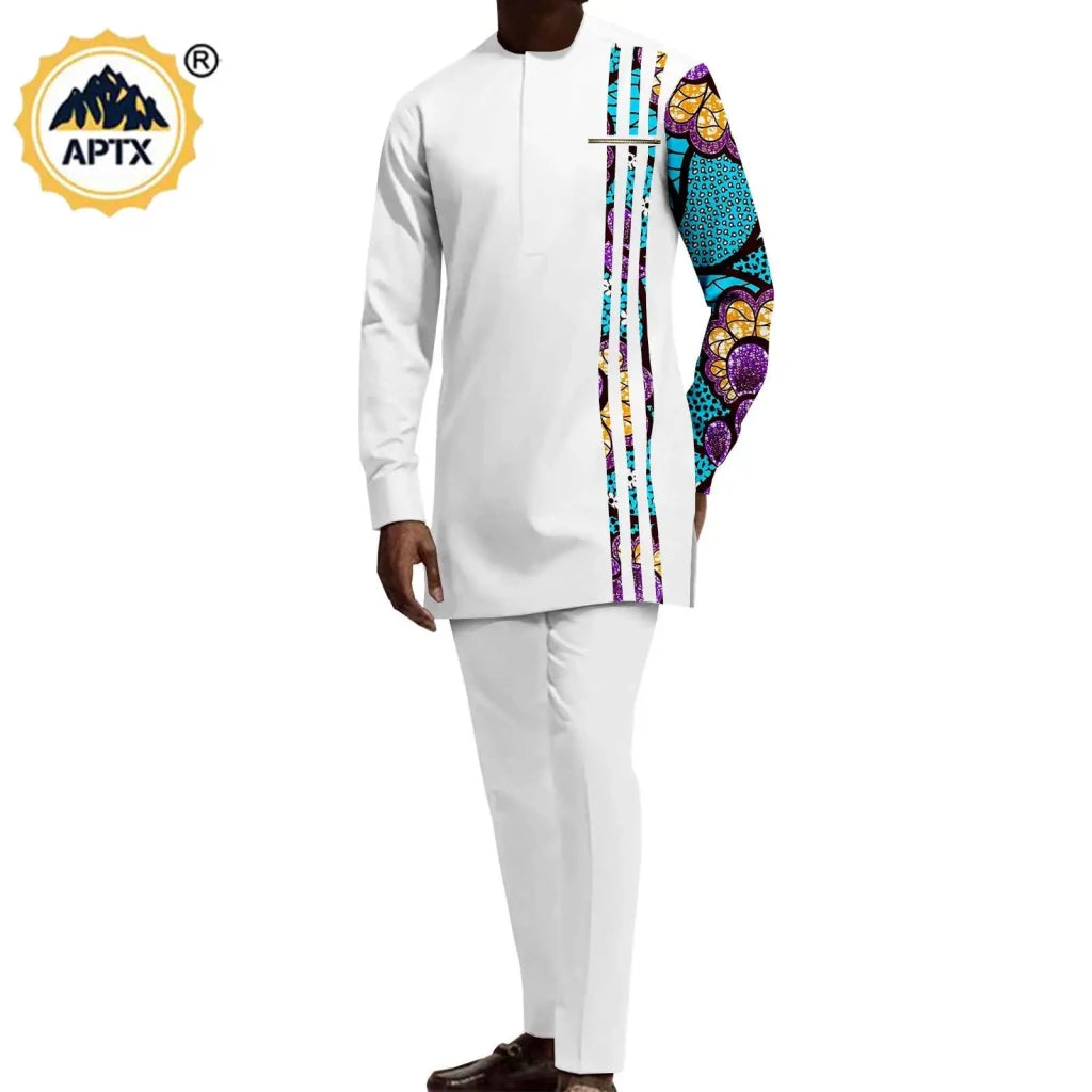 African Couple Matching Dashiki Set – Men’s Shirt & Pants + Women’s Split Dress - Free Delivery Worldwide only at Flexi Africa
