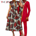 African Couple Matching Dashiki Set – Women’s Dress & Men’s Top & Pants - Free Delivery Worldwide only at Flexi Africa