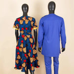 African Couple Matching Dashiki Set – Women’s Dress & Men’s Top & Pants - Free Delivery Worldwide only at Flexi Africa