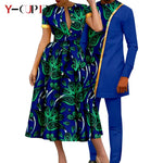 African Couple Matching Dashiki Set – Women’s Dress & Men’s Top & Pants - Free Delivery Worldwide only at Flexi Africa
