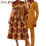 African Couple Matching Dashiki Set – Women’s Dress & Men’s Top & Pants - Free Delivery Worldwide only at Flexi Africa