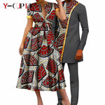 African Couple Matching Dashiki Set – Women’s Dress & Men’s Top & Pants - Free Delivery Worldwide only at Flexi Africa