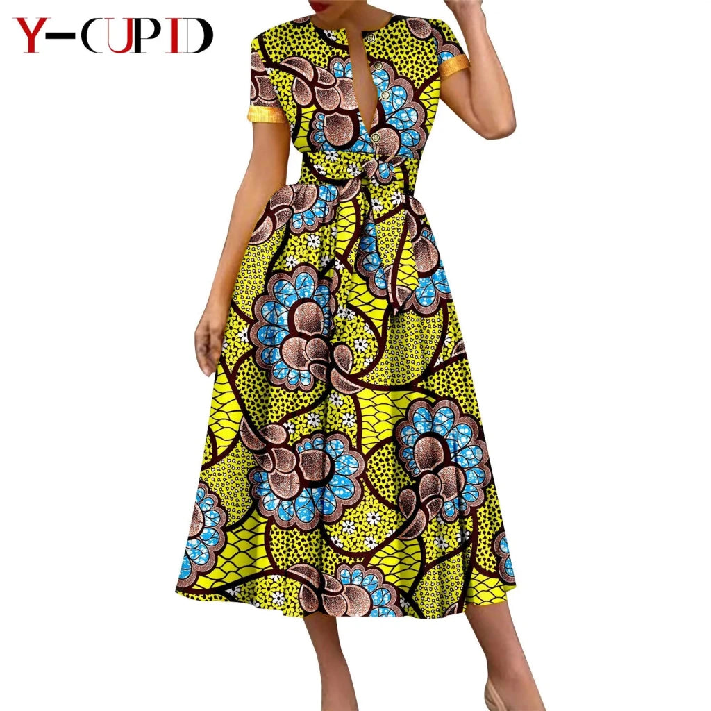 African Couple Matching Dashiki Set – Women’s Dress & Men’s Top & Pants - Free Delivery Worldwide only at Flexi Africa