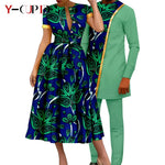 African Couple Matching Dashiki Set – Women’s Dress & Men’s Top & Pants - Free Delivery Worldwide only at Flexi Africa