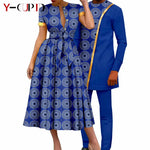 African Couple Matching Dashiki Set – Women’s Dress & Men’s Top & Pants - Free Delivery Worldwide only at Flexi Africa
