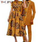 African Couple Matching Dashiki Set – Women’s Dress & Men’s Top & Pants - Free Delivery Worldwide only at Flexi Africa