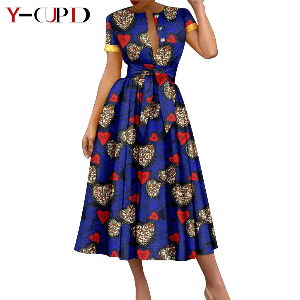 African Couple Matching Dashiki Set – Women’s Dress & Men’s Top & Pants - Free Delivery Worldwide only at Flexi Africa