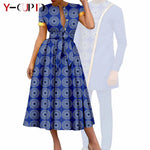 African Couple Matching Dashiki Set – Women’s Dress & Men’s Top & Pants - Free Delivery Worldwide only at Flexi Africa
