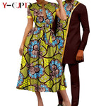 African Couple Matching Dashiki Set – Women’s Dress & Men’s Top & Pants - Free Delivery Worldwide only at Flexi Africa