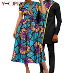 African Couple Matching Dashiki Set – Women’s Dress & Men’s Top & Pants - Free Delivery Worldwide only at Flexi Africa