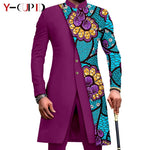 African Couple Matching Outfit Set – Dashiki Print Women’s Dress & Men’s Bazin Riche 2PC Suit Set - Free Delivery Worldwide