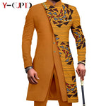 African Couple Matching Outfit Set – Dashiki Print Women’s Dress & Men’s Bazin Riche 2PC Suit Set - Free Delivery Worldwide
