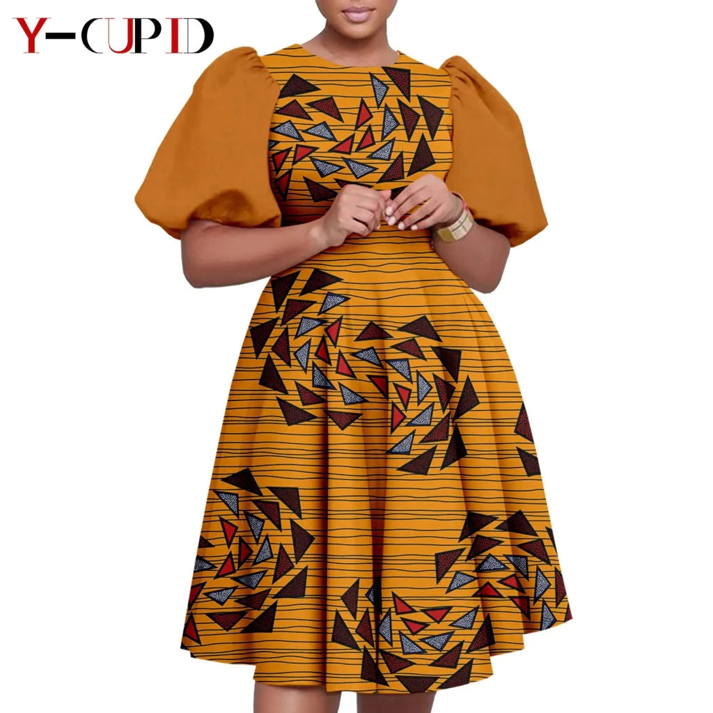 African Couple Matching Outfit Set – Dashiki Print Women’s Dress & Men’s Bazin Riche 2PC Suit Set - Free Delivery Worldwide