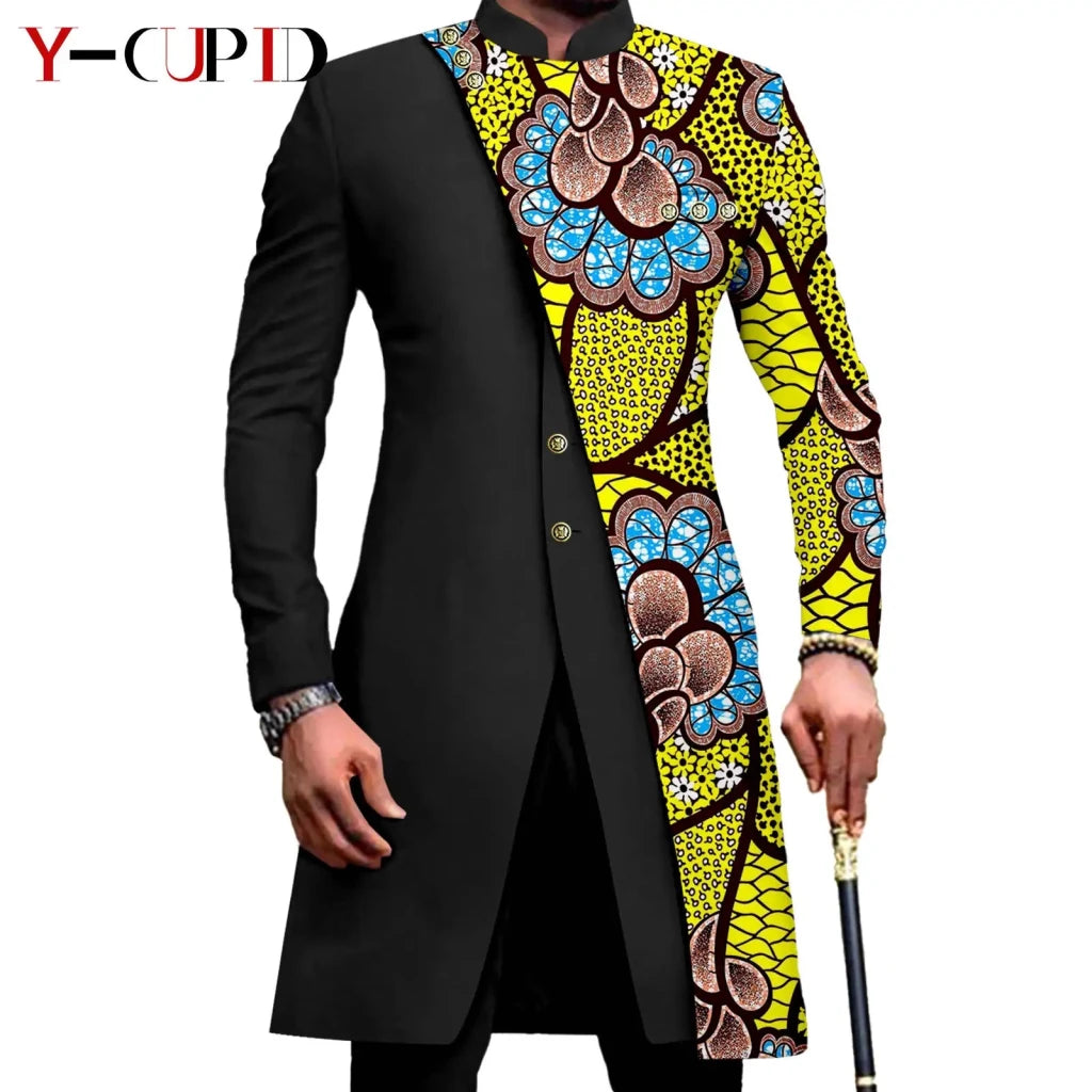 African Couple Matching Outfit Set – Dashiki Print Women’s Dress & Men’s Bazin Riche 2PC Suit Set - Free Delivery Worldwide