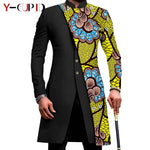 African Couple Matching Outfit Set – Dashiki Print Women’s Dress & Men’s Bazin Riche 2PC Suit Set - Free Delivery Worldwide