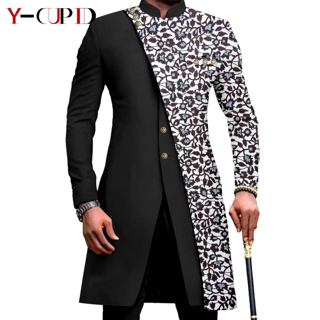 African Couple Matching Outfit Set – Dashiki Print Women’s Dress & Men’s Bazin Riche 2PC Suit Set - Free Delivery Worldwide